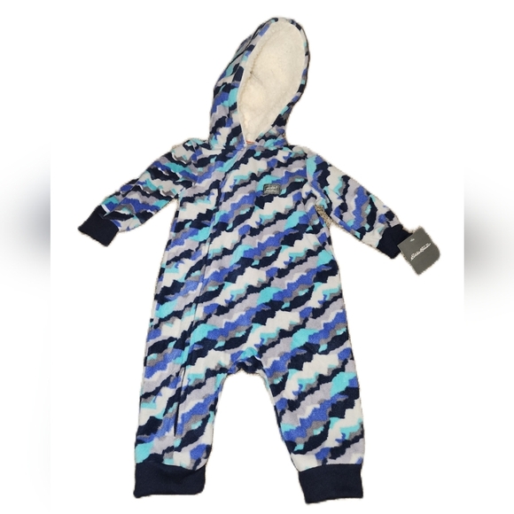Eddie Bauer 3-6 Months Hooded Fleece Bodysuit - Picture 1 of 9